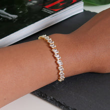 Load image into Gallery viewer, Rebecca Staggered Diamante Bracelet - Gold
