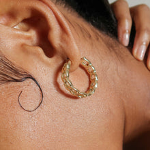 Load image into Gallery viewer, Gabrielle Cuban Hoop Earrings - Gold
